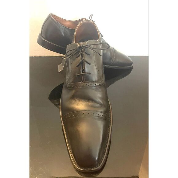 Allen Edmonds Evanston Men's BLACK Leather Shoes Lace-up Cap Toe Size 13B - Picture 4 of 12